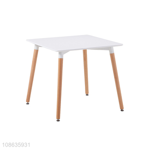 Hot selling modern dining table MDF coffee table with solid wood legs