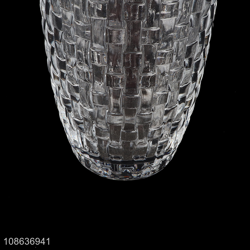 Online wholesale embossed whiskey glasses crystal glass juice cup