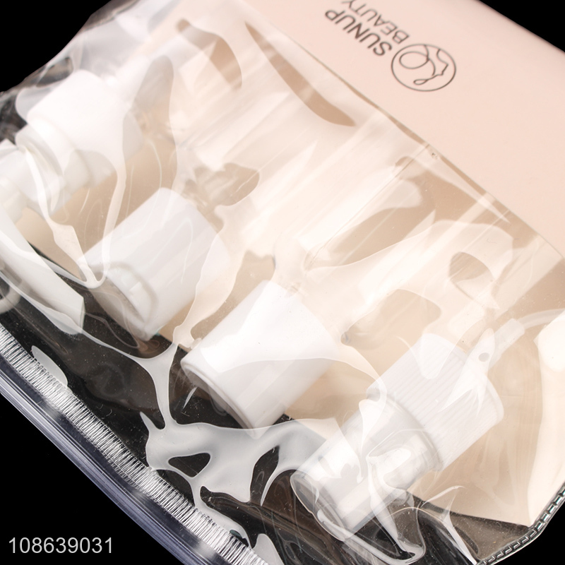 Factory price clear plastic cosmetic toiletries bottle set