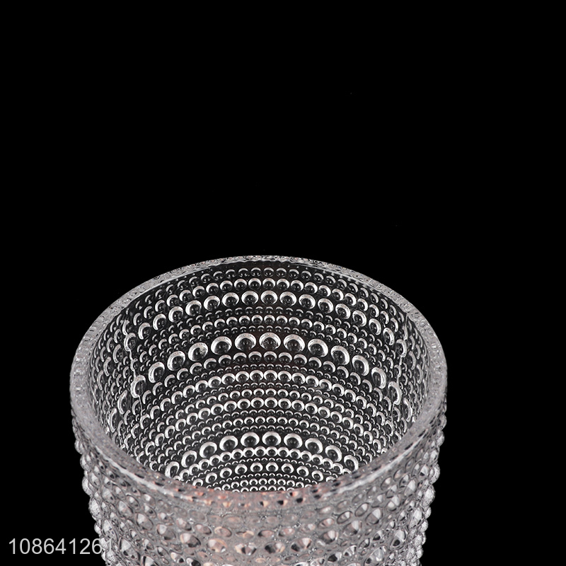Wholesale clear vintage hobnail glass water cup embossed tumbler