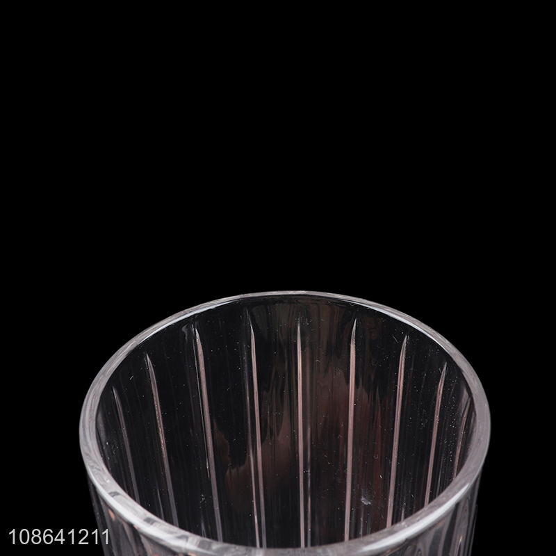 High quality clear ribbed glass water cup juice cup wholesale