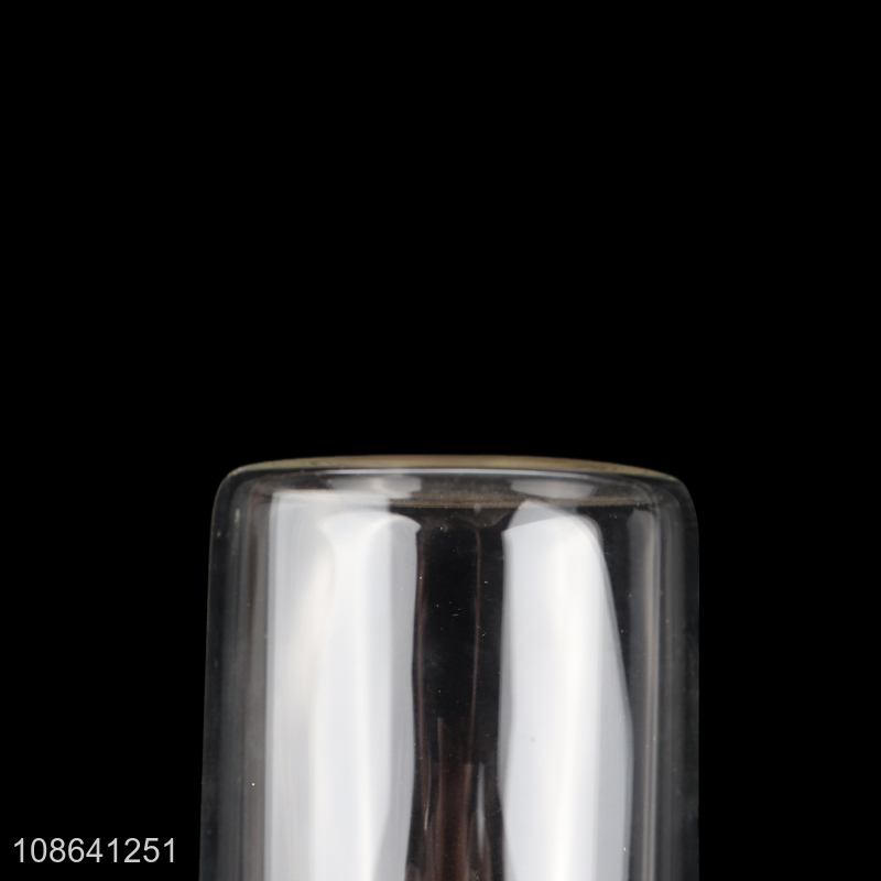 Wholesale can tumbler high borosilicate iced coke mug with bamboo lid