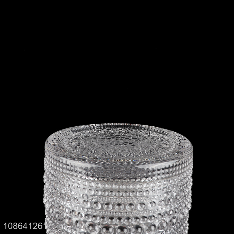 Wholesale clear vintage hobnail glass water cup embossed tumbler
