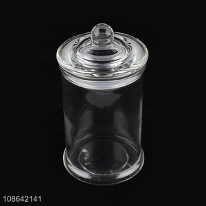 Yiwu market clear glass storage jar for candy and snack