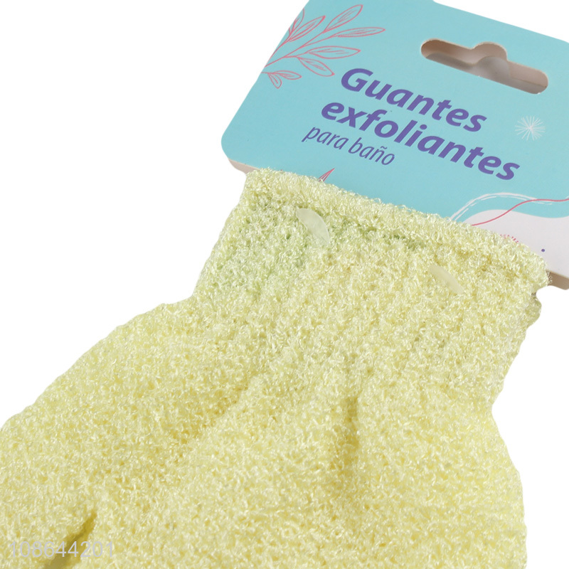 Wholesale nylon bath gloves bathing gloves exfoliating shower gloves