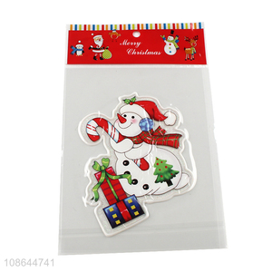 Low price snowman cartoon window stickers for christmas decoration