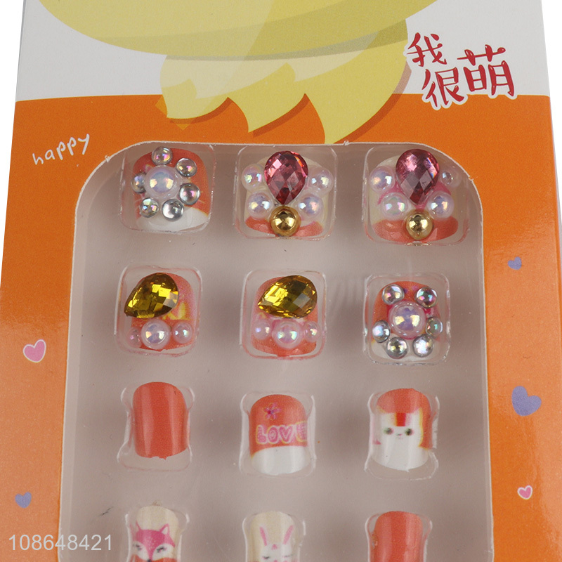 Good quality non-toxic children fake nail suit nail art decoration