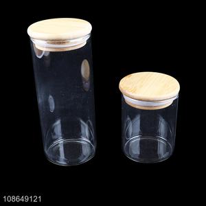 Hot sale clear airtight glass food storage container grain storage jars