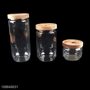 Wholesale high borosilicate glass food storage container grain storage jars
