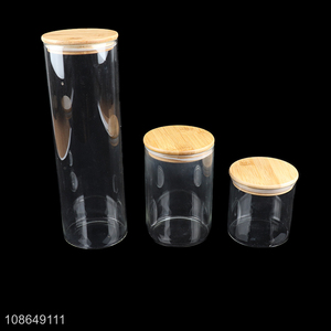 Wholesale high borosilicate glass airtight storage jar for peanut powder