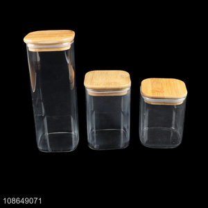 Factory supply high borosilicate glass kitchen food cereal storage jars