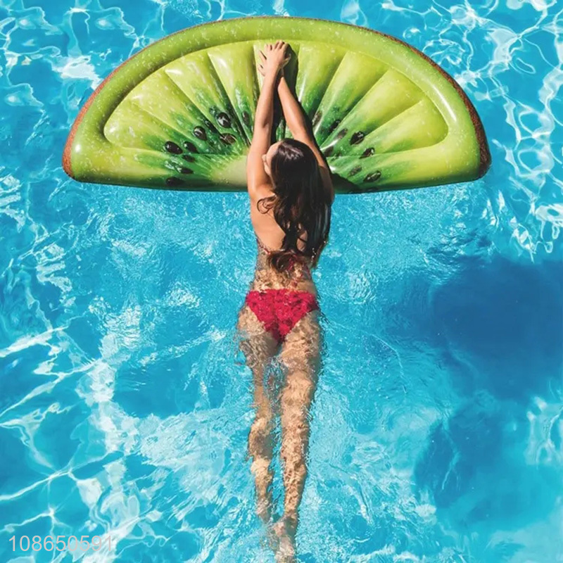 Good quality kiwifruit shaped swimming pool float inflatable floating mat