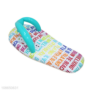 Low price inflatable water fun toy slipper shaped pool floaties for adults