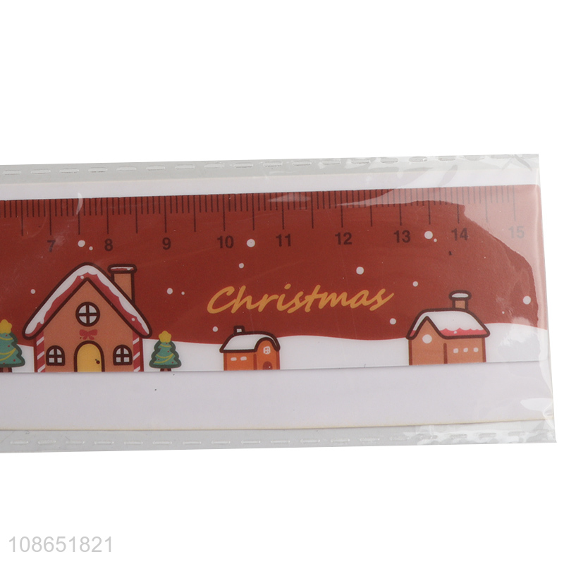 Good price cartoon Christmas magnetic straight ruler school stationery