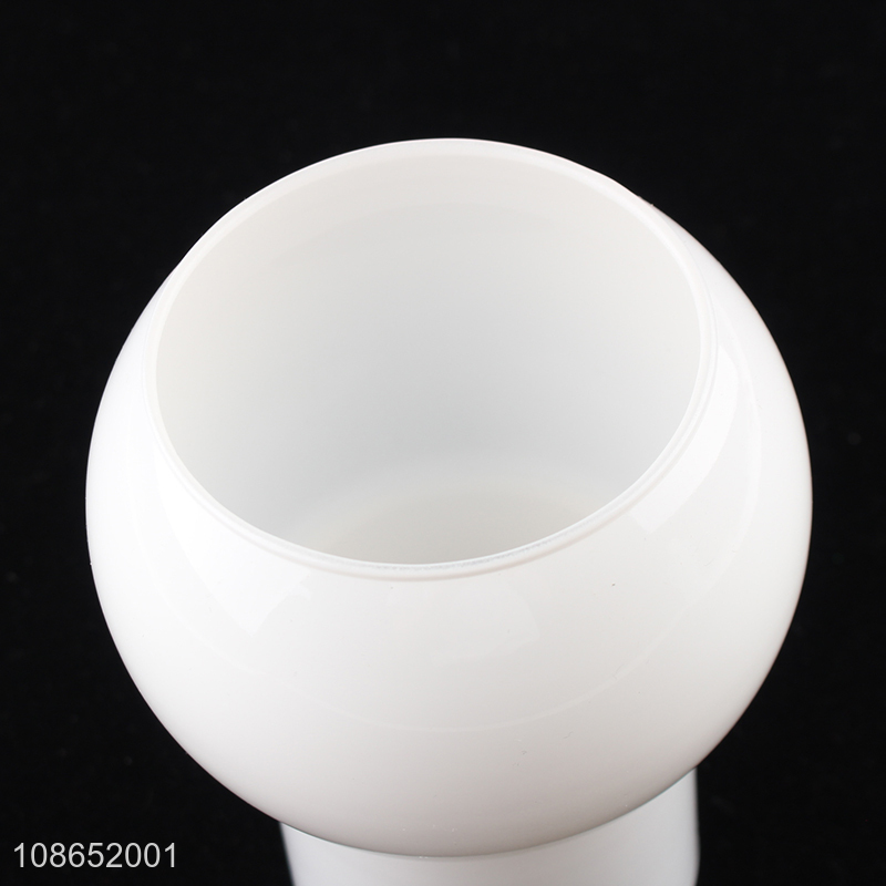 New products solid white glass flower vases glass hydroponic vases