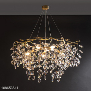 New product luxury crystal tree branch ceiling light fixture lamp for decor