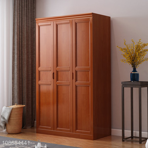 Factory price solid wood three-door wardrobe closet cabinet for sale