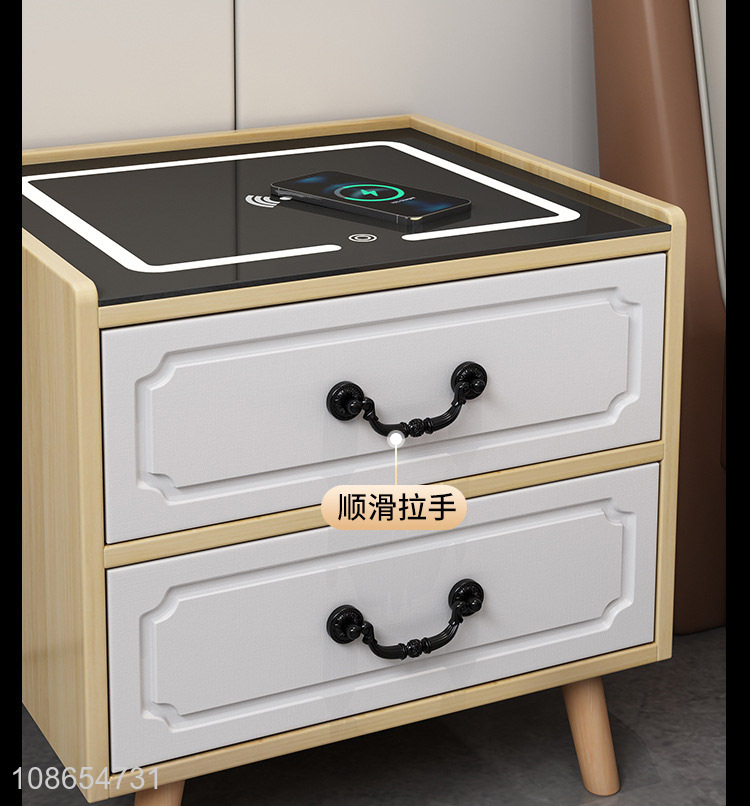 Top quality bedroom furniture smart bedside table with drawer