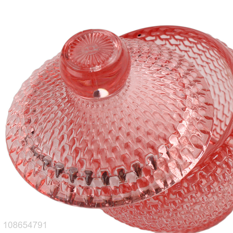 Hot selling European glass candy jar empty candle jar with lid