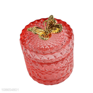 Good quality luxury glass jewel case candy jar cookies jar