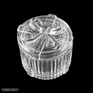 Wholesale transparent glass candy jar wide mounth glass cookies jar