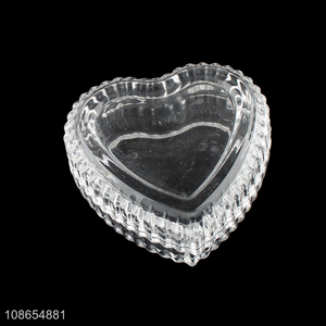 Recent product heart shaped glass candy jar glass jewelry storage jar