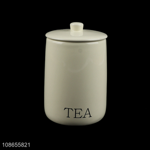 Good quality ceramic storage jar tea canister food container with lid