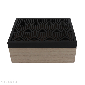 Wholesale hollowed out wooden jewelry case wooden storage box for gifts