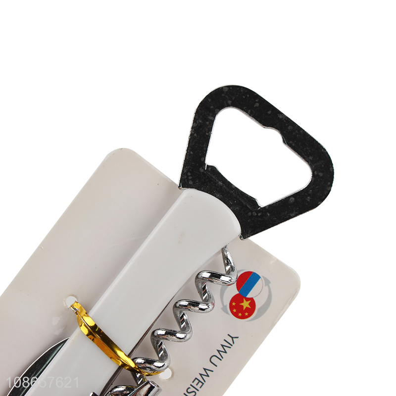 Hot selling waiter corkscrew can bottle opener with foil cutter