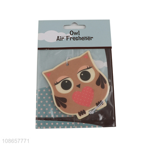 Good selling owl shape cartoon hanging car aromatherapy tablet
