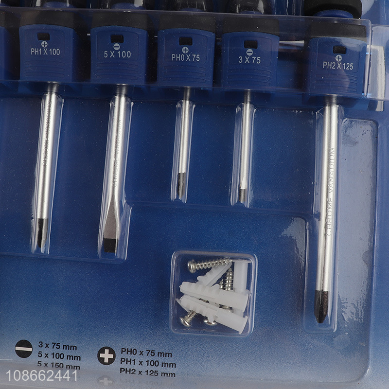 High quality 6pcs durable tpr handle cr-v magnetic screwdriver set