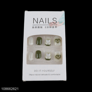 Factory supply 24pcs nail decoration fake nail artificial nail for sale