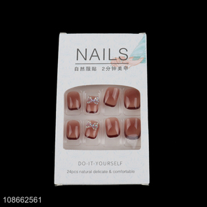 Factory price decorative natural fake nail for nail art decoration