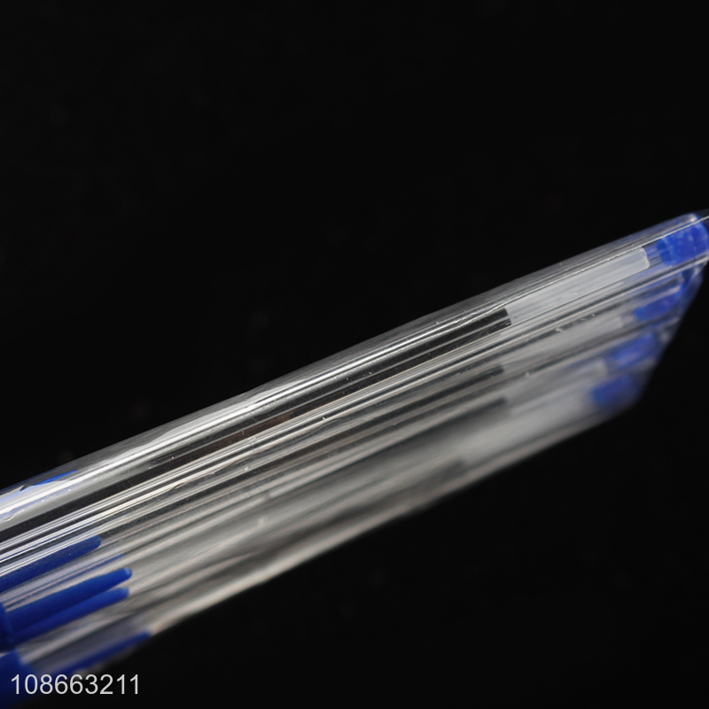 Wholesale 10pcs blue ink plastic ball-point pens office school supplies