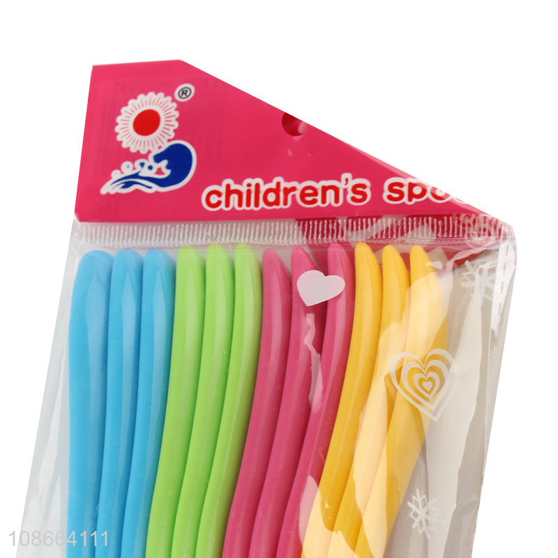 Low price multicolor plastic children spoon kids tableware for sale