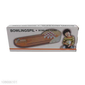 Yiwu market wooden desktop bowling game indoor interactive table toy