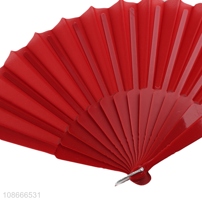 Promotional solid color folding hand fans foldable handhelf fans