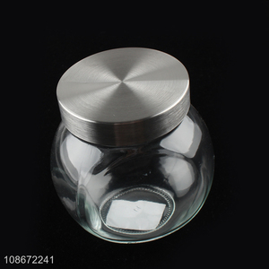 Top quality glass candy snack storage jar with lid
