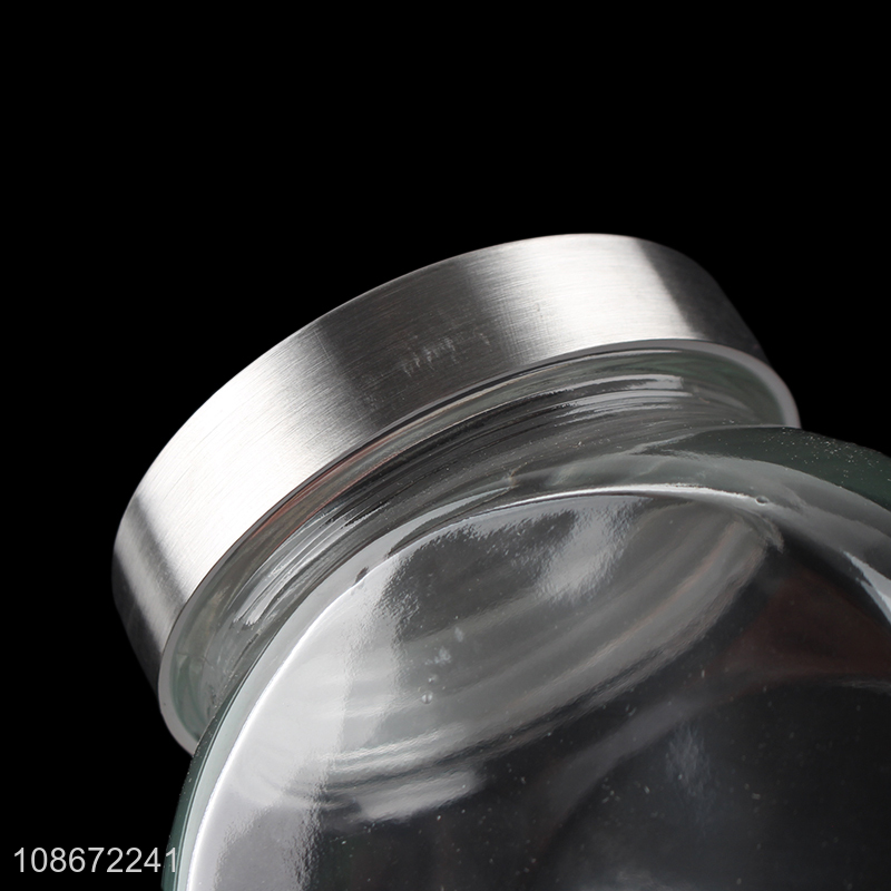 Top quality glass candy snack storage jar with lid