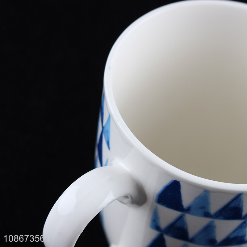 New product hand-painted triangle ceramic coffee mugs with handle