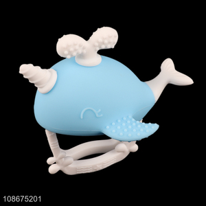 High quality cute whale shape <em>baby</em> <em>teether</em> soft <em>baby</em> chew toy