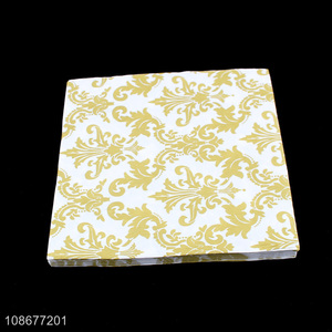 Factory supply square party supplies golden paper tissue wholesale