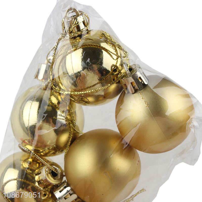 Top products 6pcs golden hanging christmas ball for xmas tree