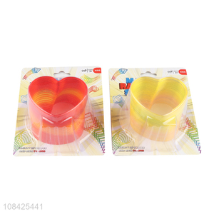 New design magic heart shape plastic rainbow spring for kids adults