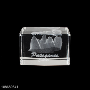 Top quality engraving glass cube crystal cube for gift
