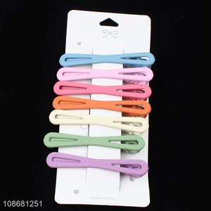 Wholesale 7pcs candy-colored metal hair clips women girls bang clips