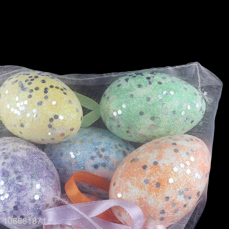 Good price 6pcs hanging foam Easter eggs Easter party decorations