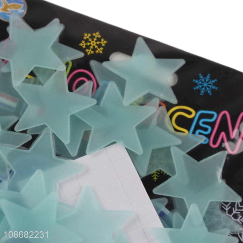 Most popular star shape decorative fluorescent glow in the dark sticker
