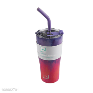 Best selling stainless steel double wall insulated straw water cup water bottle