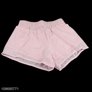 Yiwu market pink girls sports fitness running shorts for sale